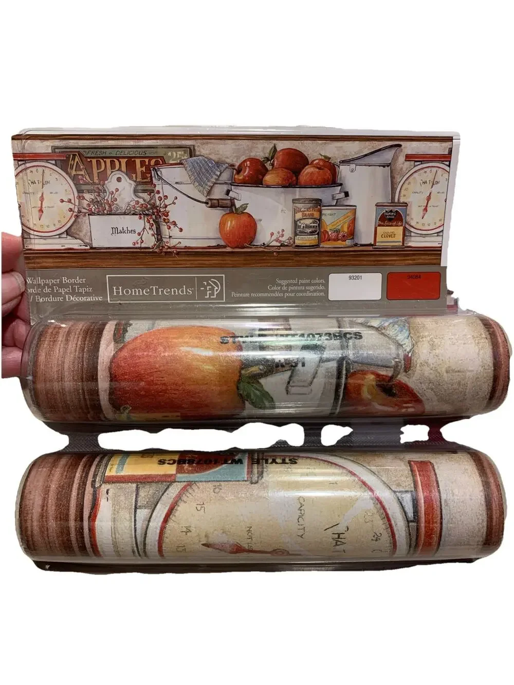 Country Apples Vintage Kitchen Items Prepasted Wallpaper Border 5 Yards Lot Of 2